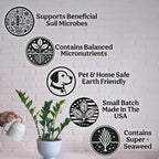 Organic Liquid Indoor Plant Food, Houseplant, Tropical & All-Purpose Indoor Plant Fertilizer, Organic Liquid Fertilizer 5-5-5 With Sea Kelp, 8Oz Treats 50 Gallons