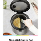 COMFEE' Rice Cooker Upgraded, 6-in-1 Stainless Steel Multi Cooker, Slow Cooker, Steamer, Saute, and Warmer, 2 QT, 8 Cups Cooked(4 Cups Uncooked), Brown Rice, Quinoa and Oatmeal, 6 One-Touch Programs