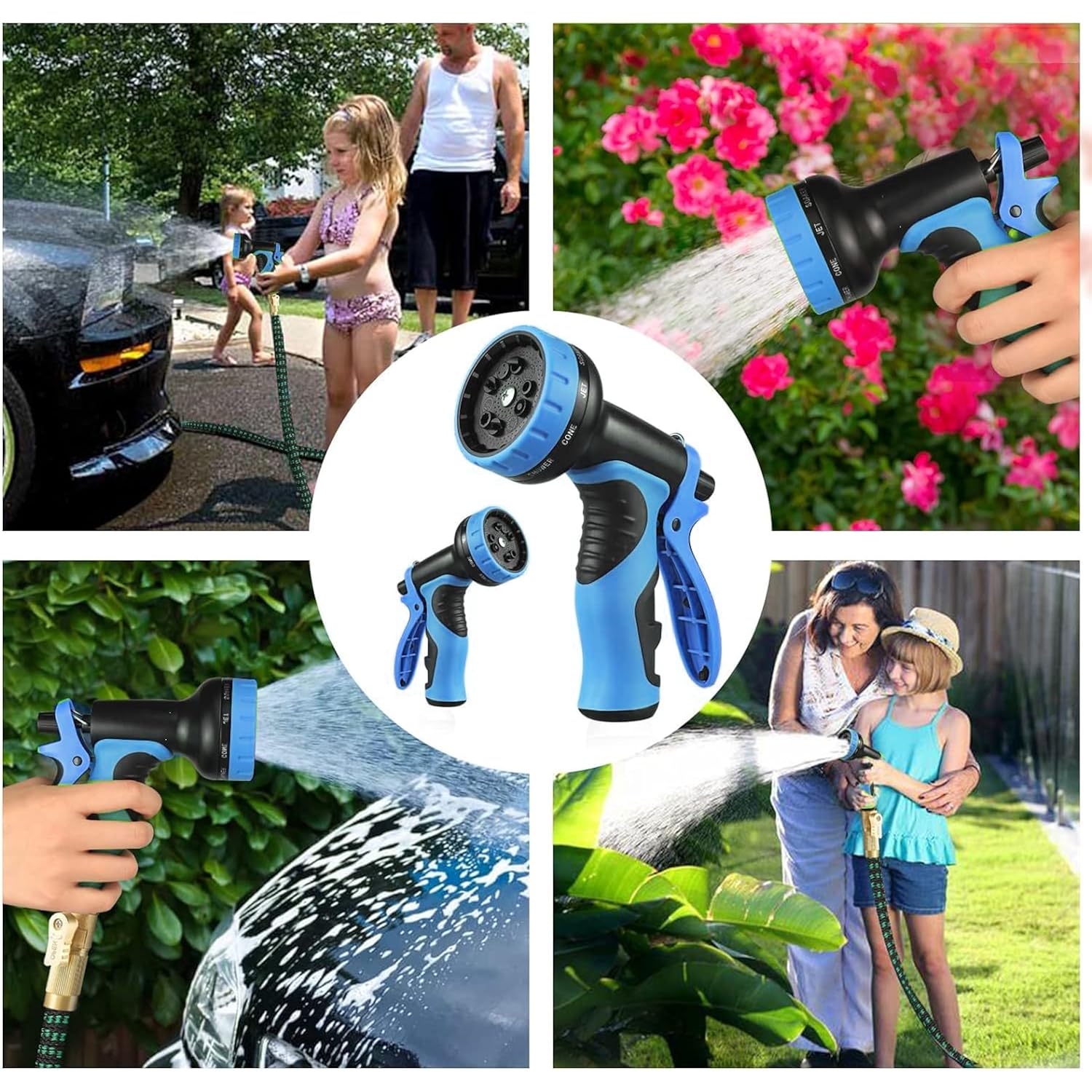 100 Ft Expandable Garden Hose - Kink Free Flexible Water Hose 100Ft With 10 Pattern Spray Nozzle, 3/4 Solid Brass Connectors, Retractable Latex Core - Lightweight Expanding Hose