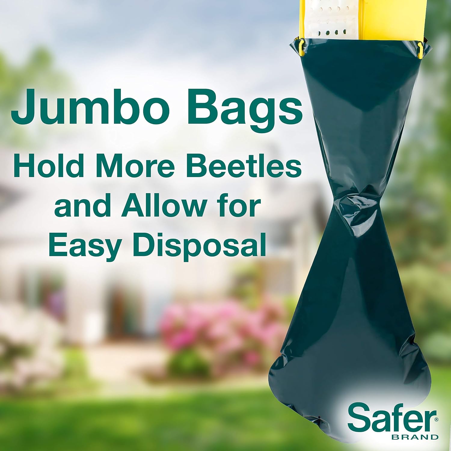 Safer Brand Japanese Beetle Trap With Attractant - 70102 - Includes 1 Trap, 1 Lure, And 2 Jumbo Bags - Japanese Beetle Traps Outdoor