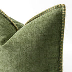 Miulee Pack Of 2 Couch Throw Pillow Covers 18X18 Inch Sage Green Farmhouse Decorative Pillow Covers With Stitched Edge Soft Chenille Solid Dyed Summer Pillow Covers For Sofa Bed Living Room