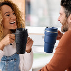 20 Oz Insulated Coffee Mug Tumbler With Handle, Stainless Steel Travel Mug Tumbler With Lid And Straw,Double Wall Vacuum Leak Proof Ice Coffee Thermal Cup, Black