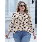 Lomon 3/4 Length Sleeve Womens Plus Size Tops V Neck Tunic Blouses Dressy Casual Oversized Basic Tees Loose Fit Shirts