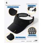 SUNMECI Mesh Breathable Sports Visor - Men Women Adjustable Lightweight Quick Dry Sun Hat for Tennis, Golf, Running