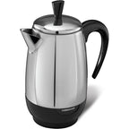 Farberware Electric Coffee Percolator, Stainless Steel Basket, Automatic Keep Warm, No-Drip Spout, 8 Cup