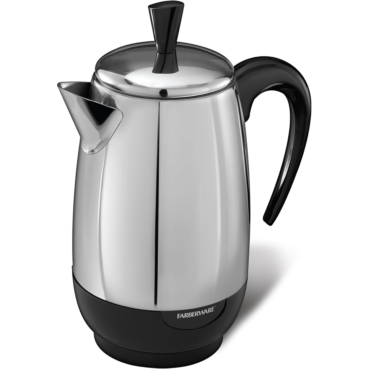 Farberware Electric Coffee Percolator, Stainless Steel Basket, Automatic Keep Warm, No-Drip Spout, 8 Cup