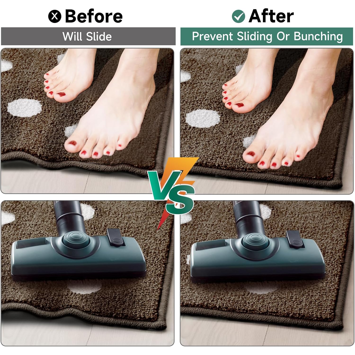 BALEINE Non Slip Rug Pad Rug Gripper for Hardwood Floors, Extra Thick Non Slip Mat Under Carpet (3'x5')
