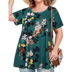 Plus Size Tops for Women Tunic Floral Casual Short Sleeves T Shirts Flowy Blouses 2026