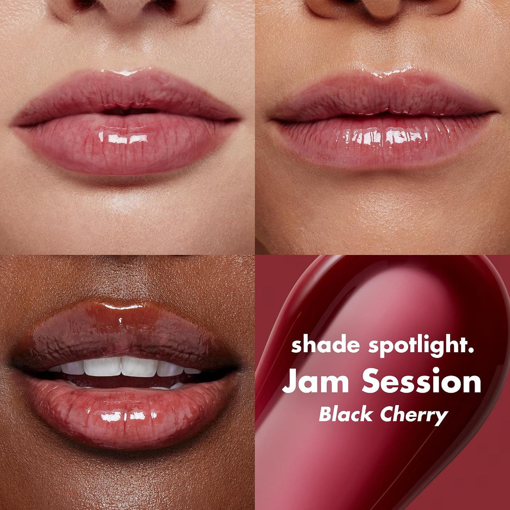 E.L.F. Glow Reviver Lip Oil, Nourishing Tinted Lip Oil For A High-Shine Finish, Infused With Jojoba Oil, Vegan & Cruelty-Free, Jam Session