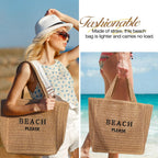 Tavaleu Straw Beach Bags For Women, Large Beach Bag Summer Woven Tote Bag Travel Shoulder Handbags For Holiday