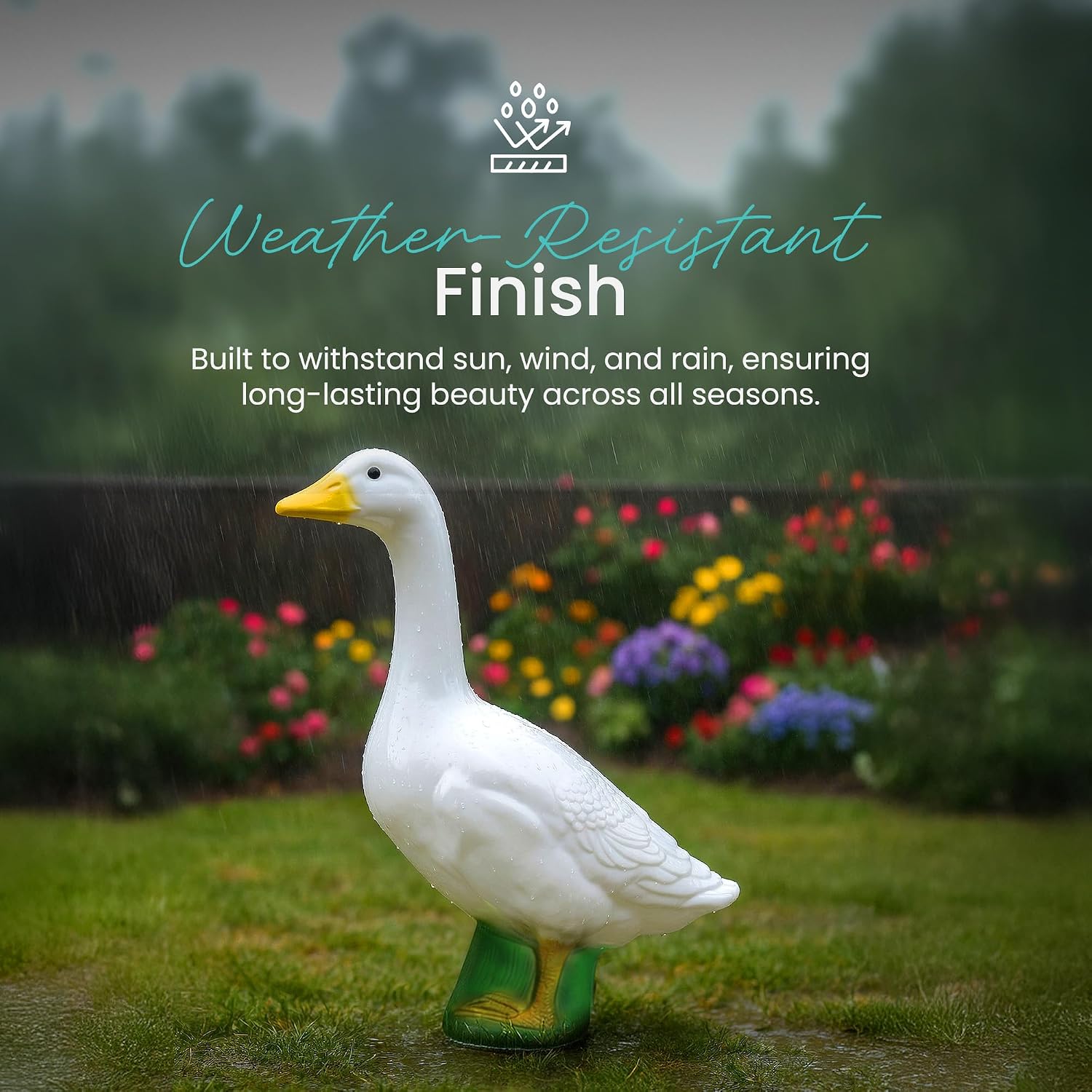 Union Products Goose Outdoor Lawn And Garden Statue, 23" Tall Animal Figurine For Patio, Balcony, Or Front Porch Decor, White