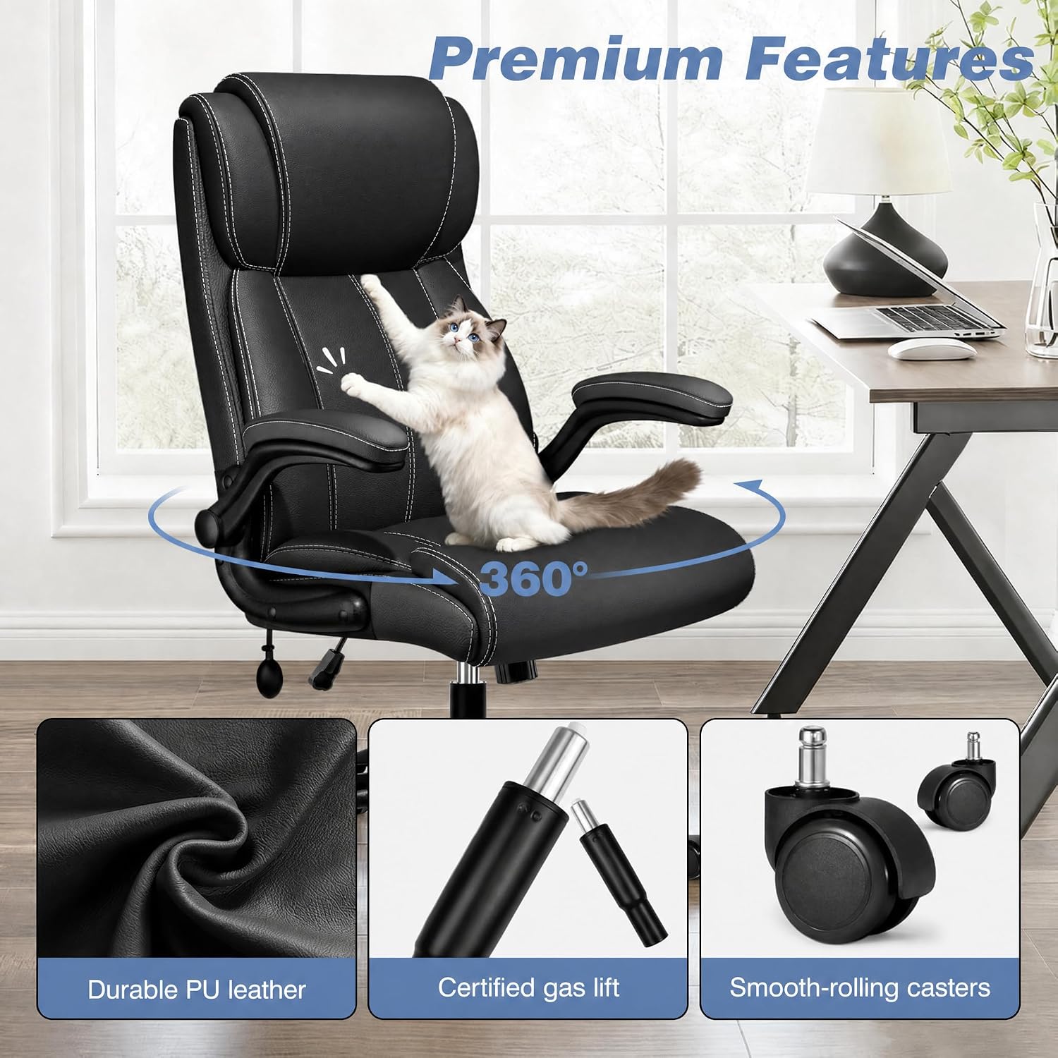 Ergonomic Office Chair, Desk Chair With Adjustable Lumbar Support