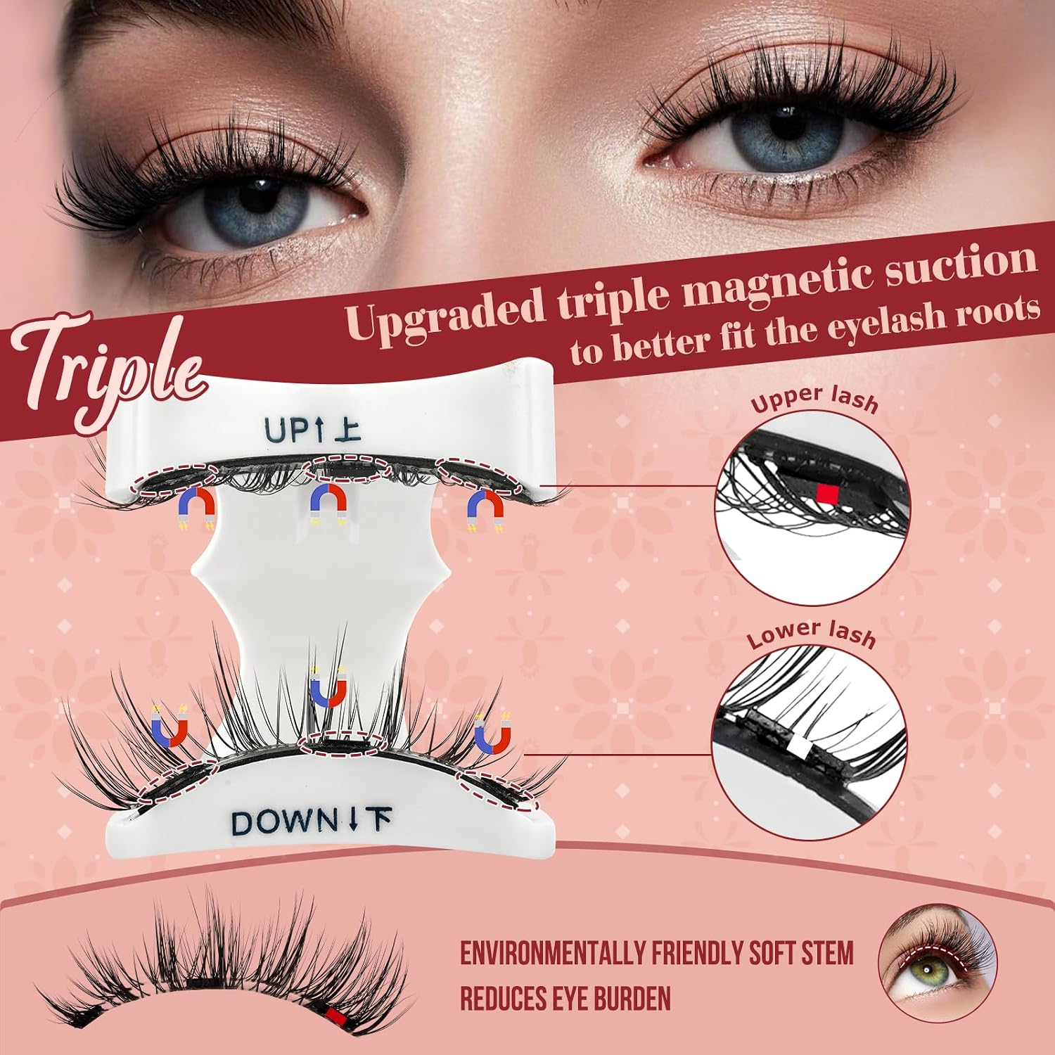 Higu Clace Magnetic Eyelashes With Applicator Soft Magnetic Lashes Natural Look Wispy Magnet Lashes Easy To Wear And Remove(Djcx-I03)