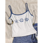 Soly Hux Women'S Cute Summer Floral Tops 3 Packs Spaghetti Strap Tight Tank Tops Beach Crop Camisole