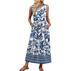Wiholl Summer Dresses For Women 2026 Maxi Dresses Long Flowy A Line Sleeveless Sundresses With Pockets