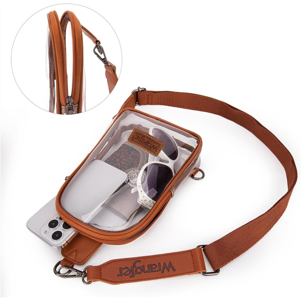 Wrangler Crossbody Clear Sling Bags for Women Stadium Approved Cross Body Purse for Sports Events Concerts
