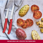 Victorinox Swiss Classic 2-Piece Paring Knife Set, Stainless Steel - Red | Includes 1 Serrated And 1 Straight Edge Blade, Dishwasher Safe With Ergonomic Handles For Precision Peeling And Trimming