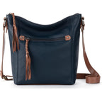 The Sak Ashland Crossbody Bag in Leather, Adjustable Crossbody Strap, Indigo