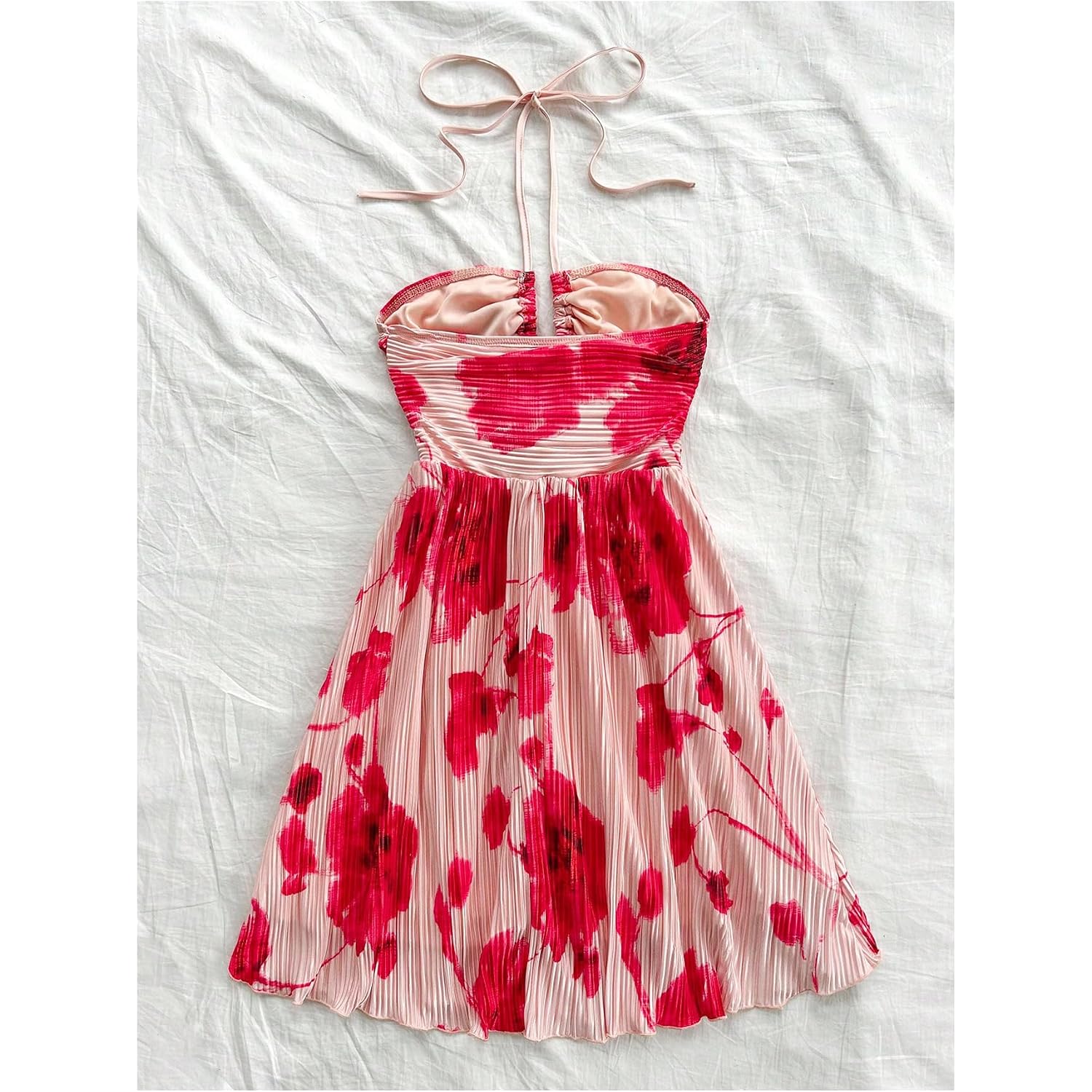 Soly Hux Women'S Tie Dye Cami Dress Halter Backless Sleeveless A Line Short Summer Dresses Sundress