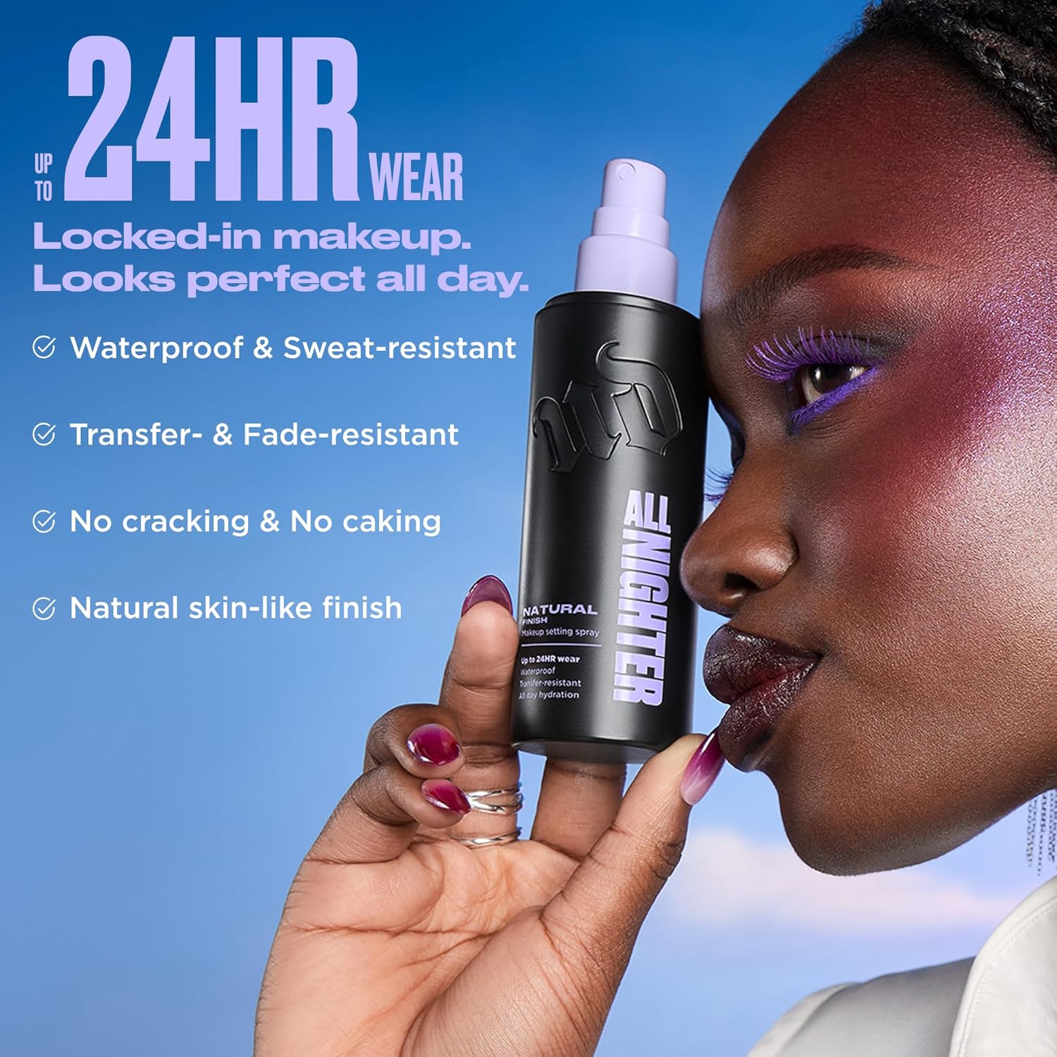 Urban Decay All Nighter Waterproof Makeup Setting Spray - Up to 24HR Wear, Natural Finish, Ultra-Fine Facial Mist, Transfer-Resistant, Foundation Face Primer, Hydrating, For All Skin Types