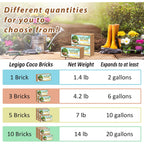 Pack Of 10 Organic Coco Coir Bricks- 100% Natural Compressed Coco Peat Brick Coconut Fiber Substrate With Low Ec&Ph Balance, Plant Soil Enhance Root Growth For Herbs, Flowers, House Plants