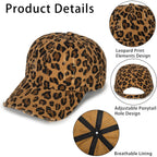 Baseball Cap for Women-Men-Adjustable Leopard Print Cotton Strapback Hats Unisex Trucker Dad Hat-Sun Hat Leopard Print