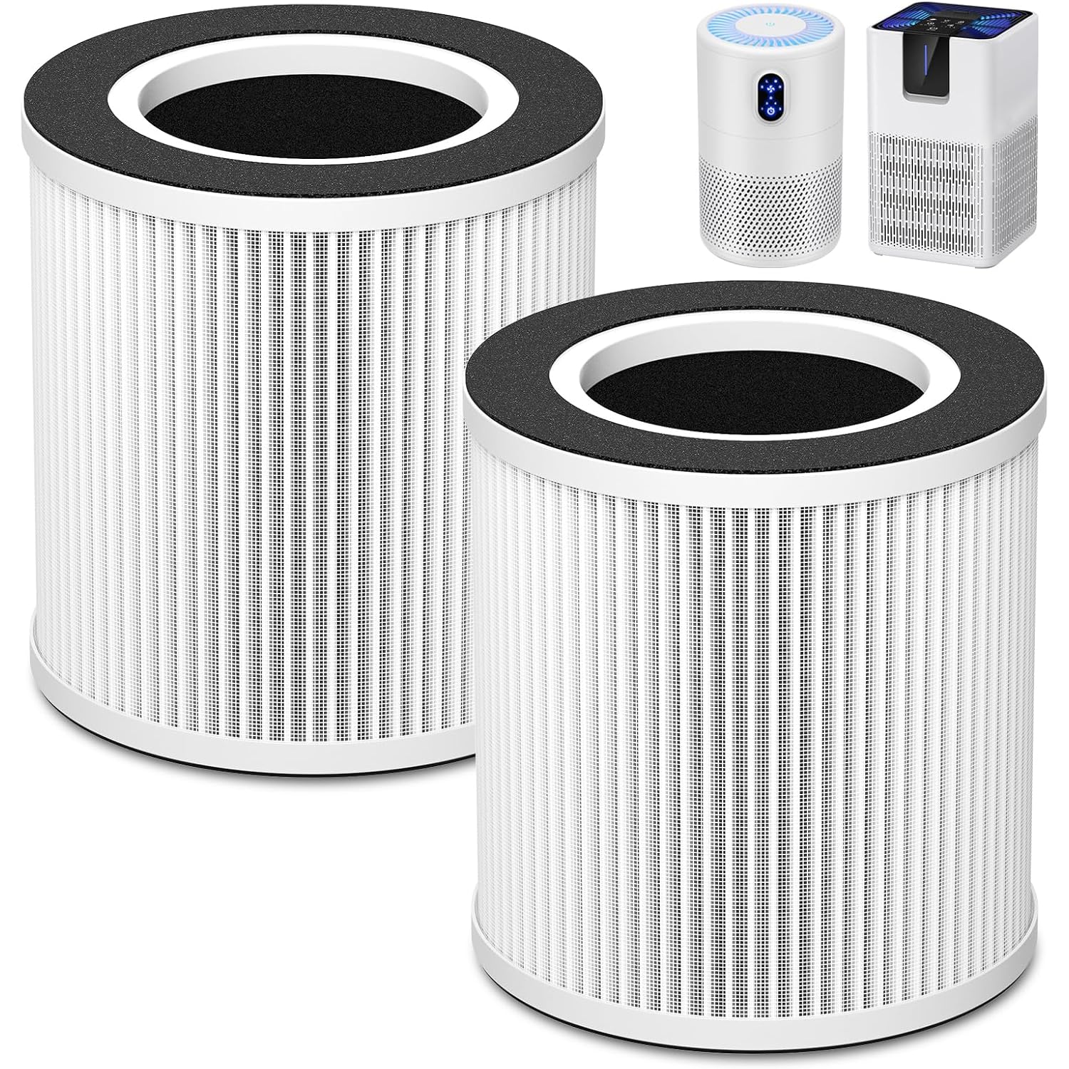 B-D02L/M05 Filter, Compatible With Mooka B-D02L & M05 Air Purifier | For Vewior B-D02U, For Koios B-D02L, For Tailulu D10 Air Purifier, 2 Pack Basic Filter, White