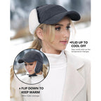 GADIEMKENSD Winter Trapper Hat with Ear Warmer Flaps Corduroy Baseball Cap for Men and Women
