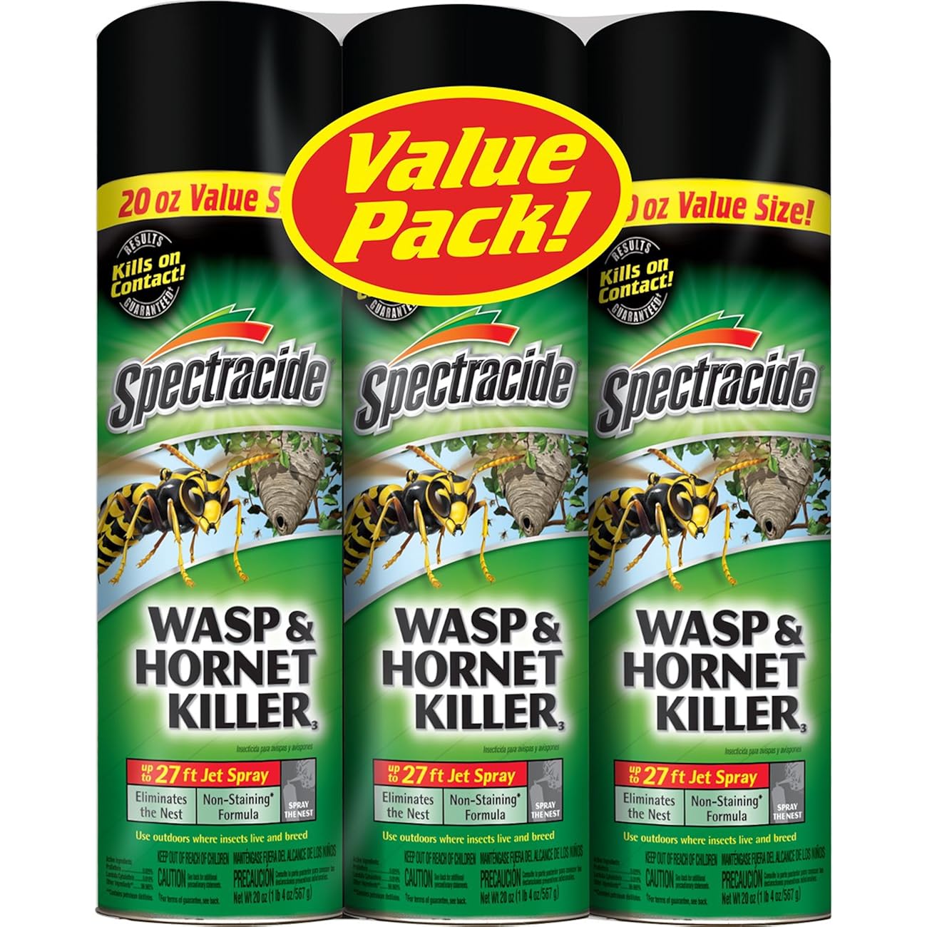 Spectracide Wasp And Hornet Killer Aerosol, 20-Ounce, 3-Pack