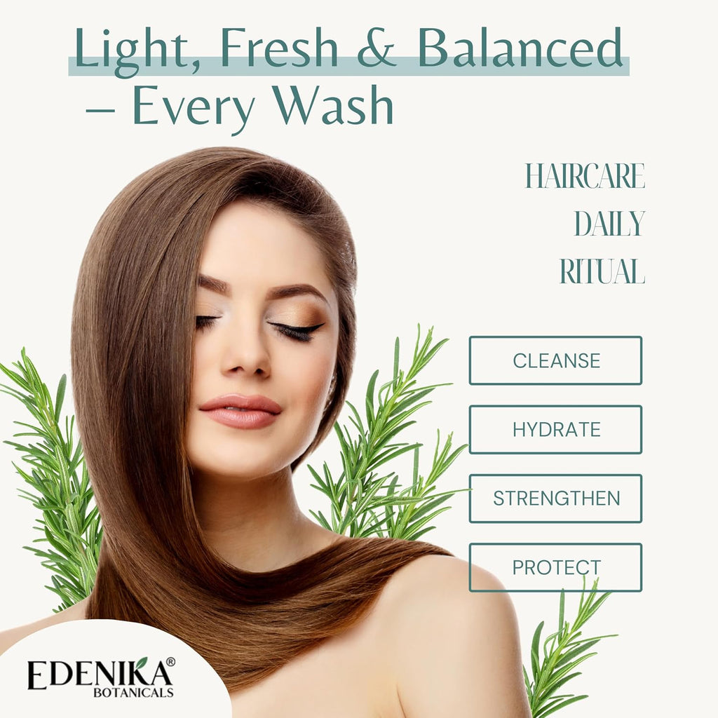Rosemary Oil Shampoo & Conditioner Set With Biotin & Spirulina For Thinning Hair, Anti-Hair Loss & Strengthening Botanical Formula, Women & Men, Sulfate-Free