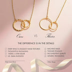 HOPE LOVE SHINE Baby Loss Memorial Silver Necklace for Women - Miscarriage Gifts For Mom - Infant Stillborn Baby Bereavement Remembrance Pregnancy Gift Jewelry - Mama of an Angel - 2 Linked Circles