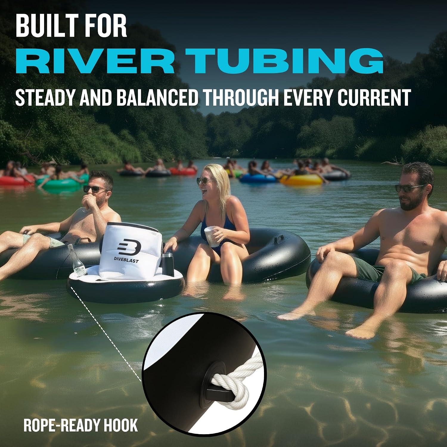 Floating Cooler For Pool, Lake, River & Kayak - Holds Up To 24 Cans With Ice - Leakproof Insulated Cooler For River Floating