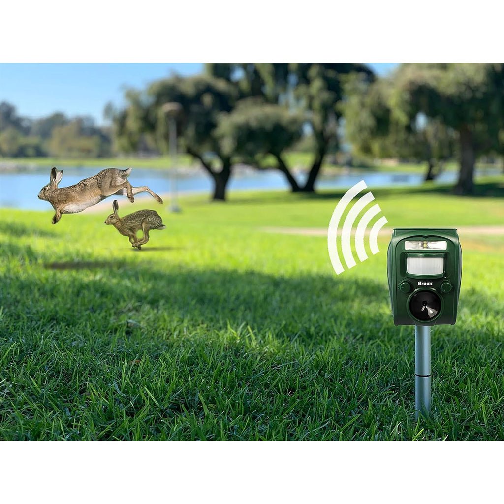 Broox 2026 Upgraded Solar Animal Repellent, Cat Repellent Outdoor, Squirrel Repellent, Deer Repellent, Ultrasonic Pest Repeller, Waterproof Ip 65, Motion Detection, Dog, Raccoon, Skunk, Rabbit, Rodent
