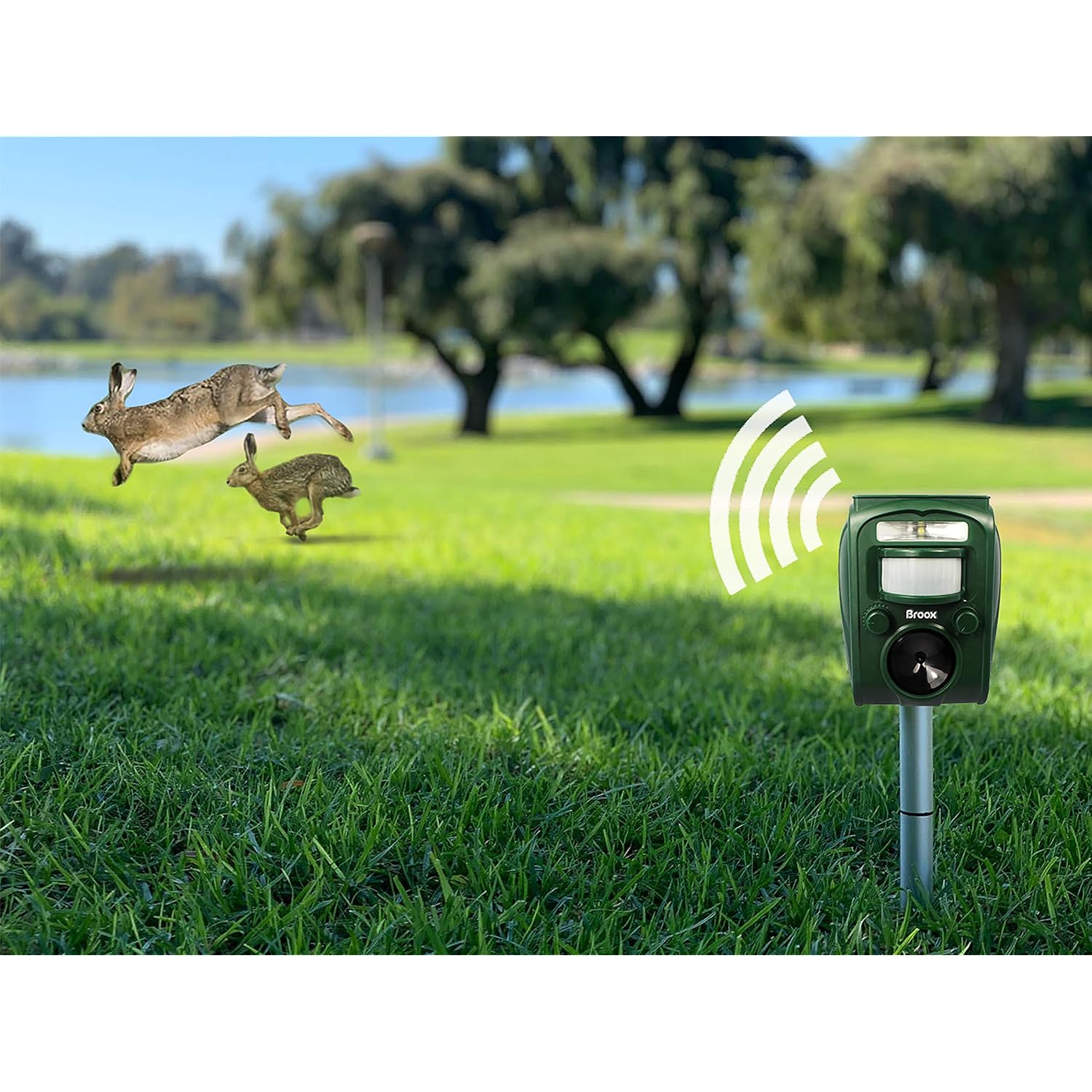 Broox 2026 Upgraded Solar Animal Repellent, Cat Repellent Outdoor, Squirrel Repellent, Deer Repellent, Ultrasonic Pest Repeller, Waterproof Ip 65, Motion Detection, Dog, Raccoon, Skunk, Rabbit, Rodent