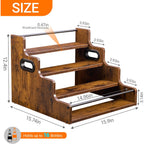 4-Tier Liquor Bottle Display Shelf, Spice Rack - 16-Inch Coffee Syrup Organizer Rack - Heavy-Duty Countertop Bar Shelves For Liquor Whiskey, Spirits, Syrup Wine Dressing