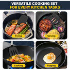 2 Pack Silicone Spatula Set, Solid & Slotted Turner For Non-Stick Pans, High Heat Resistant Silicone Spatula For Cooking, Bpa-Free Stainless Steel Cooking Utensils For Fish, Eggs, Pancakes, Black