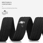 Tsa Approved Hypoallergenic Nickel Free Non Metal Belt For Men Elastic Stretch Braided Golf Accessories Belt 1.38"