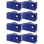 8 Pack Extra Heavy Duty Large Moving Bags With Strong Zipper & Carrying Handles, Sturdy Clothes Storage Bags Totes Bins, Packing Bag Move Boxes College Moving Supplies, Dark Blue - 24 Gal