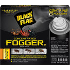 Black Flag Concentrated Fogger, 6 Count-1.25 Ounce Cans, Indoor Insecticide, 1 Pack
