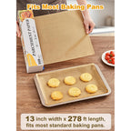 Smartake Parchment Paper Roll For Baking, 13 In X 278 Ft, 300 Sq.Ft, Non-Stick Baking Paper Sheets With Slide Cutter, Heavy Duty Extra Long, For Kitchen Baking Cooking Grilling Steaming, Unbleached