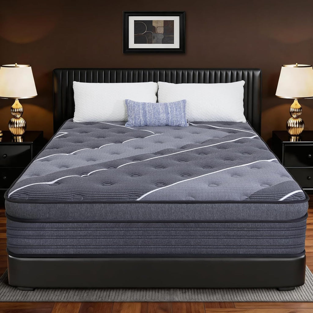 Full Mattress 12 Inch, Luxury Hotel-Level Cooling Hybrid Mattress In A Box