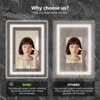 Sweetcrispy 24"x32" Smart Anti-Fog LED Bathroom Mirror with Lights and Front Light & Backlit, 3 Color Temperatures, Dimmable, Memory Function, Rectangle Modern Vanity Mirror