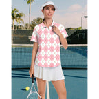 Womens Golf Polo Shirts Summer Short Sleeve 1/4 Zip Tops Moisture Wicking Casual Tennis Activewear with Pockets
