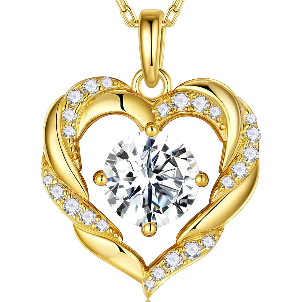 MOOSEA Mothers Day Gifts for Wife, 1-3 Carat Moissanite Heart Pendant Necklaces 925 Sterling Silver with Rhodium Plating Anniversary Birthday Gift for Women Eternity Jewelry Mothers Day Gifts