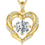 MOOSEA Mothers Day Gifts for Wife, 1-3 Carat Moissanite Heart Pendant Necklaces 925 Sterling Silver with Rhodium Plating Anniversary Birthday Gift for Women Eternity Jewelry Mothers Day Gifts