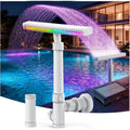 Solar Pool Fountain With Lights For Above Ground Pools | Pool Fountain Waterfall Pump With 6 Nozzle, Solar Pool Fountain For Inground Pools With 8 Color Led Lights
