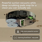 Irobot Roomba 415X Robot Vacuum & Mop Combo, 2.3X Suction, 90 Days Self-Emptying, Multifunction Dock Self-Cleaning & Hot Dry, Smart Obstacle Avoidance, Lifting Spinning Mops, Ideal For Pet Hair