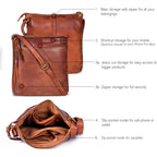 Leather Crossbody Bags for Women - Ladies Sling Handbags - Medium Cross body Purses Handbags - Purses For Women