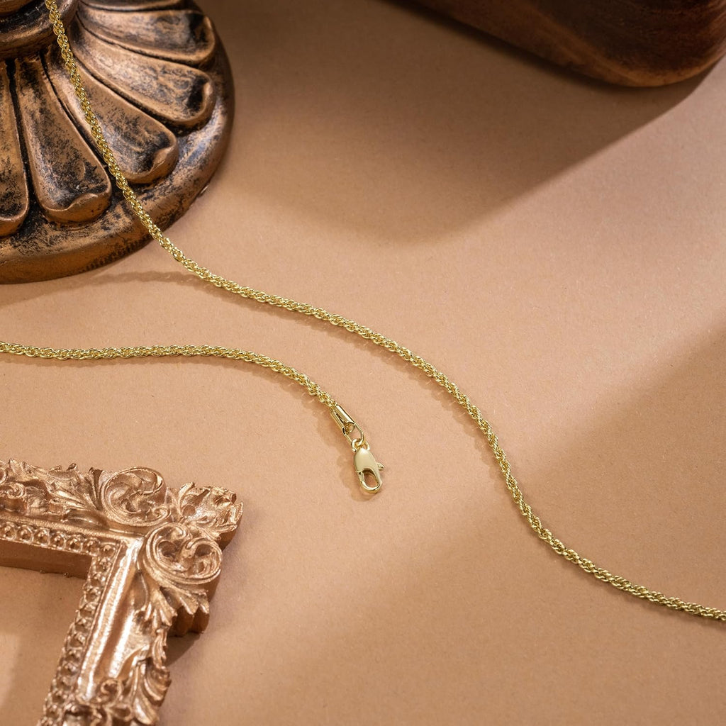 14K Gold Necklaces for Women 14K Gold Chain for Women Chain Necklace for Men Timeless yet Classic Rope Chains Design Chains for Womens Necklace 16/18/20/22/24/26in