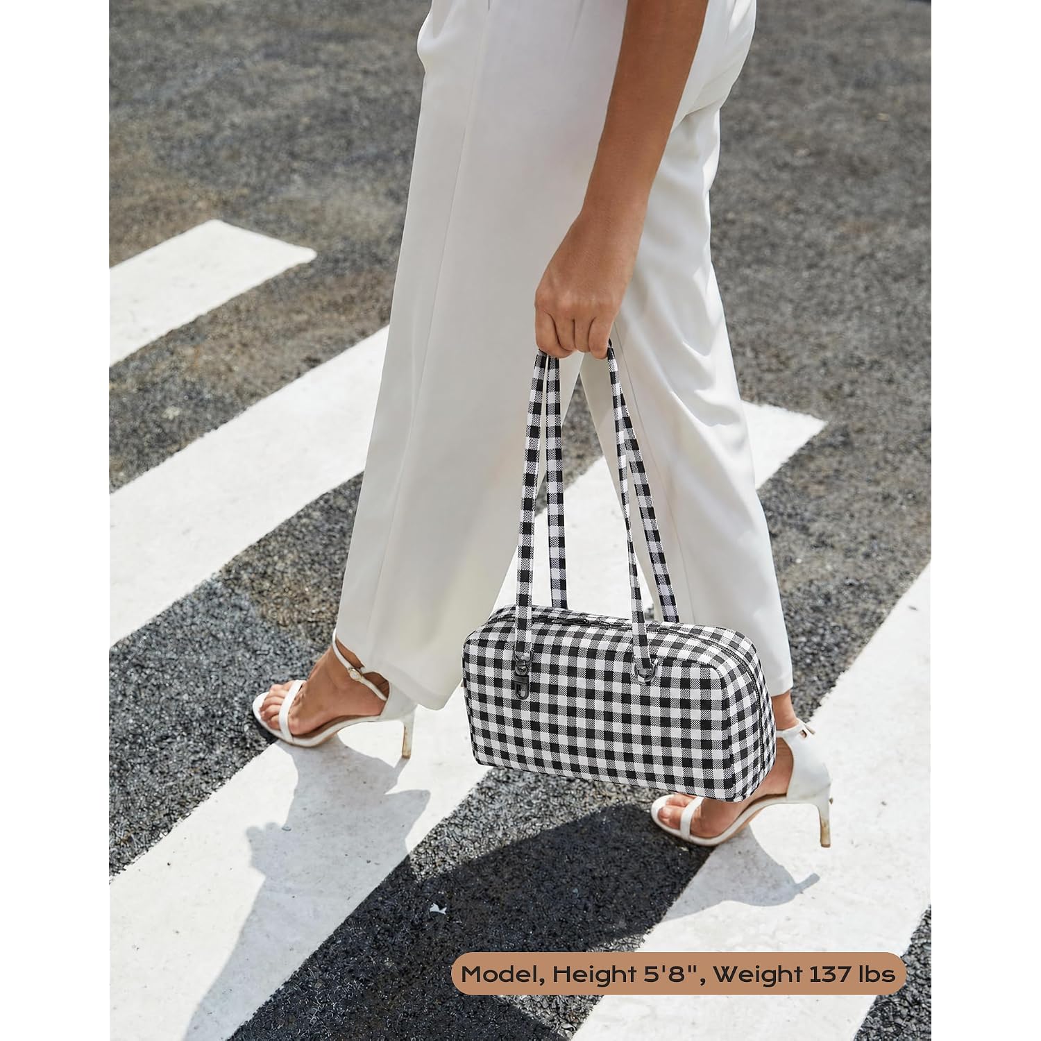 Lightweight Nylon Bowler Bag For Women, Casual East-West Shoulder Handbag Featuring Charm Loop, Everyday Tote Bag